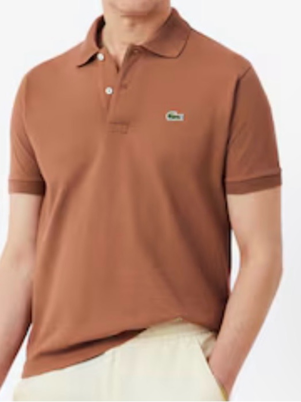Lacoste Izod Men's Brown Classic Piqué Polo Shirt 100% Cotton Size Small